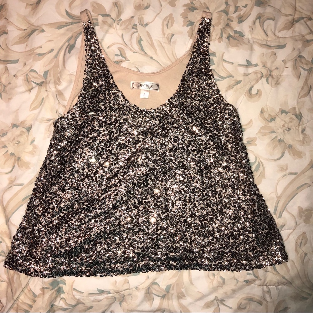 Gold sequined party top